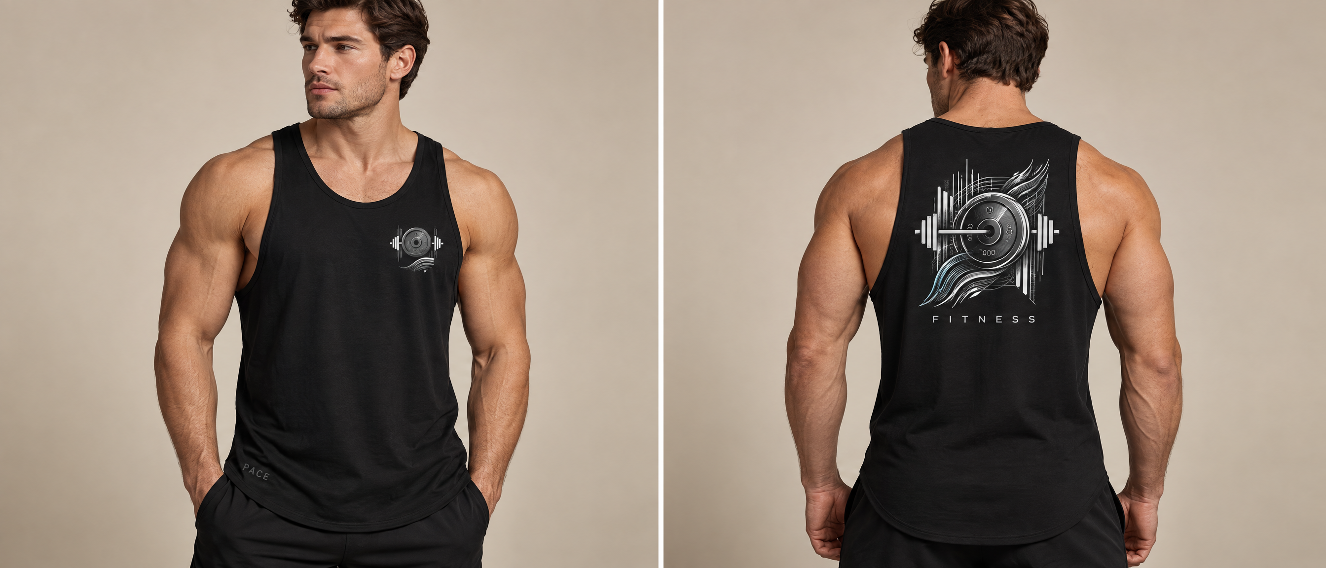 Fitness Tank Top — Ön & Arka